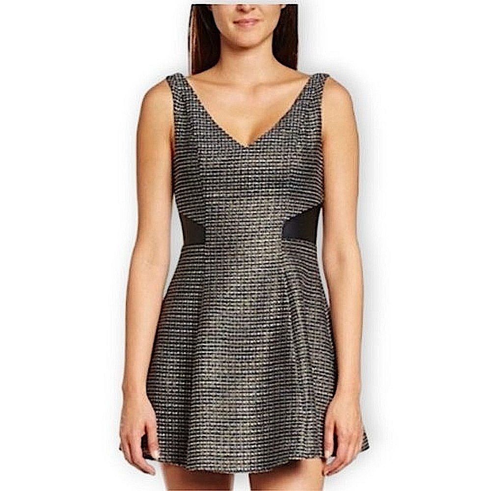 BCBGeneration Black Tweed Knit Fit & Flare Dress Size 2